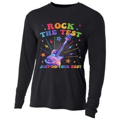 Rock The Test Testing Day Teacher Student Just Do Your Best Cooling Performance Long Sleeve Crew