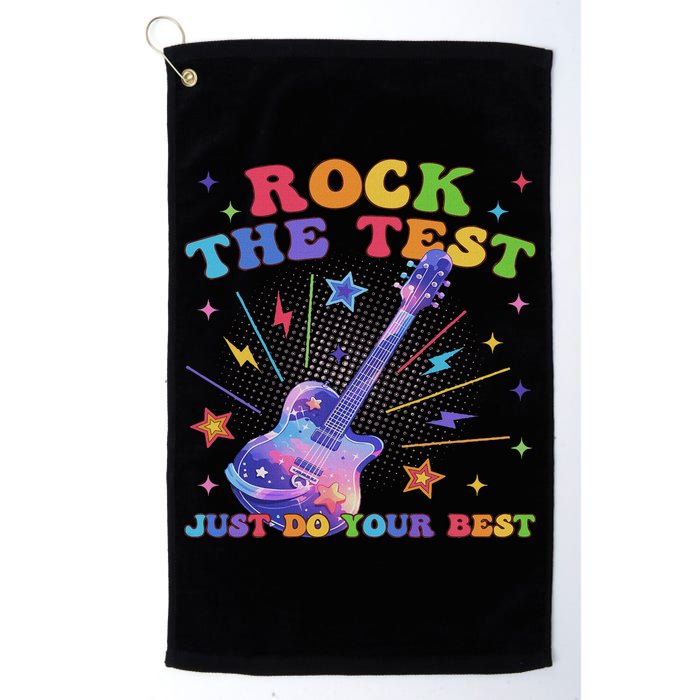 Rock The Test Testing Day Teacher Student Just Do Your Best Golf Towel