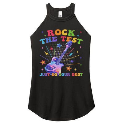 Rock The Test Testing Day Teacher Student Just Do Your Best Women's Perfect Tri Rocker Tank