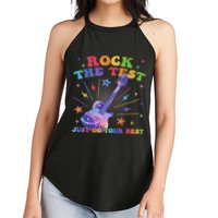 Rock The Test Testing Day Teacher Student Just Do Your Best Women's Perfect Tri Rocker Tank