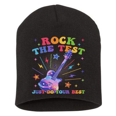 Rock The Test Testing Day Teacher Student Just Do Your Best Short Acrylic Beanie