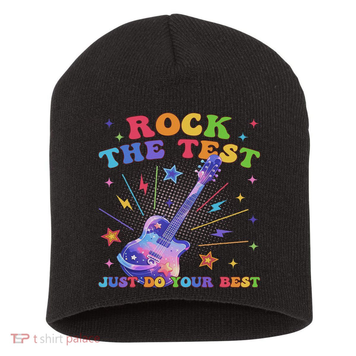 Rock The Test Testing Day Teacher Student Just Do Your Best Short Acrylic Beanie