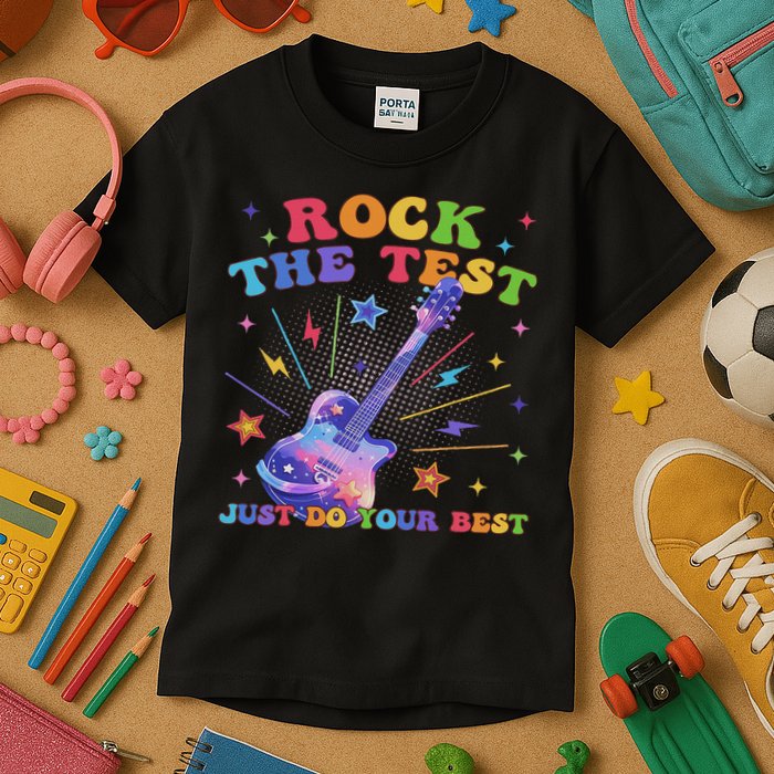 Rock The Test Testing Day Teacher Student Just Do Your Best Kids T-Shirt