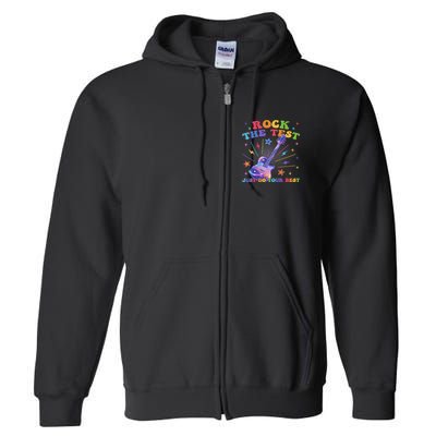 Rock The Test Testing Day Teacher Student Just Do Your Best Full Zip Hoodie
