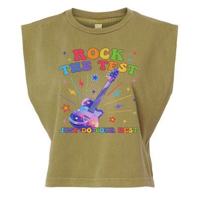 Rock The Test Testing Day Teacher Student Just Do Your Best Garment-Dyed Women's Muscle Tee