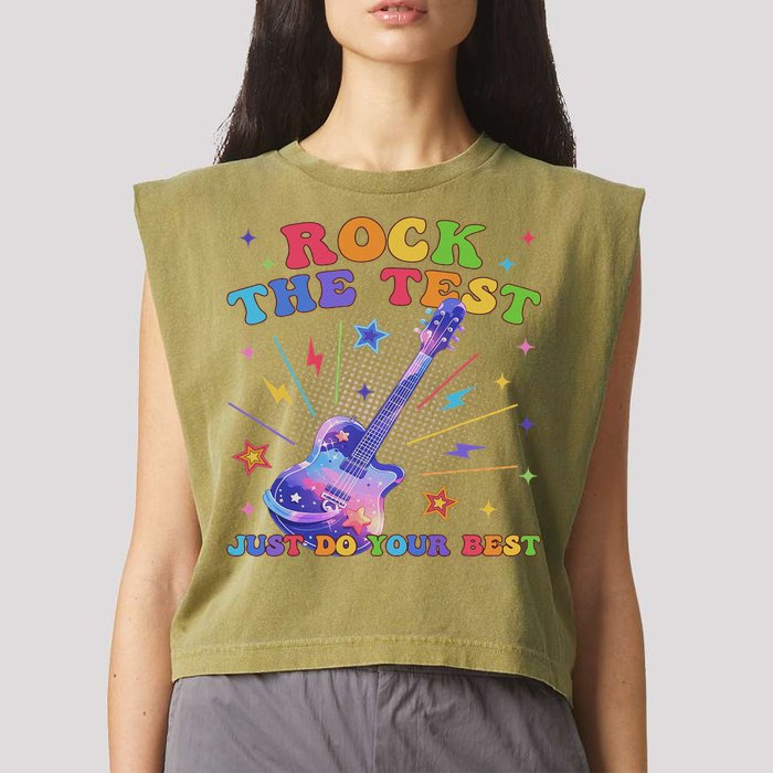 Rock The Test Testing Day Teacher Student Just Do Your Best Garment-Dyed Women's Muscle Tee