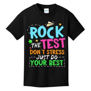 Rock The Test Don't Stress Just Do Your Best Teacher Kids T-Shirt