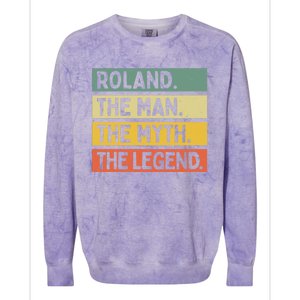 Roland The The Myth The Legend Funny Personalized Quote Gift Colorblast Crewneck Sweatshirt