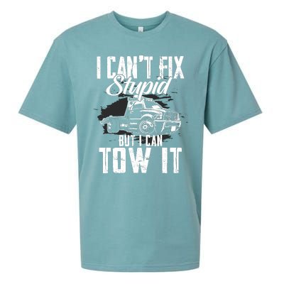 Rollback Tow Truck I CanT Fix Stupid But I Can Tow It Sueded Cloud Jersey T-Shirt