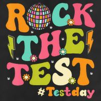 Rock The Test Testing Day Retro Motivational Cool Comfort Performance Bucket Hat