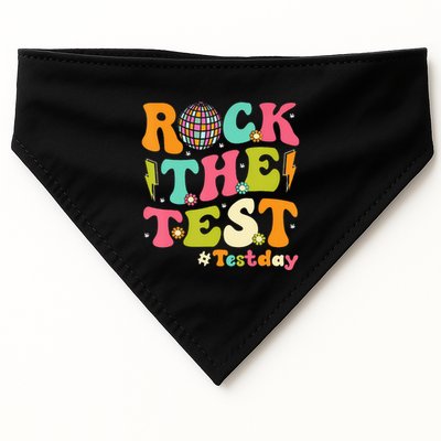 Rock The Test Testing Day Retro Motivational USA-Made Doggie Bandana
