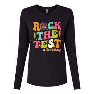 Rock The Test Testing Day Retro Motivational Womens Cotton Relaxed Long Sleeve T-Shirt