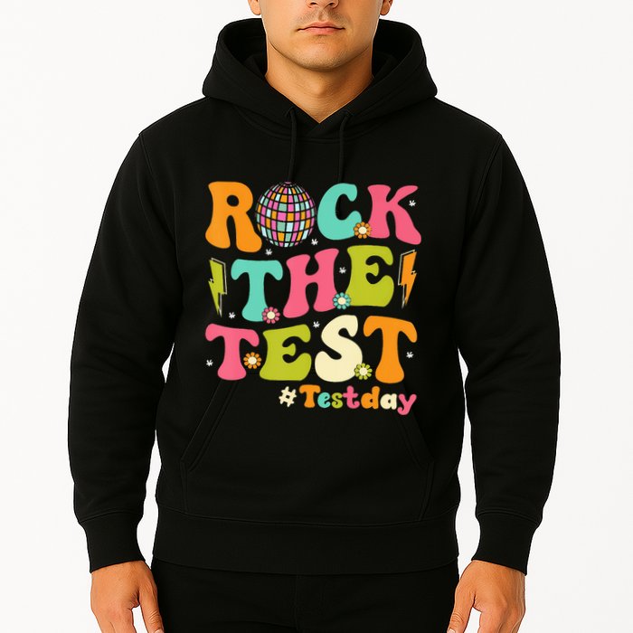 Rock The Test Testing Day Retro Motivational Hoodie