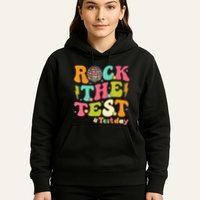 Rock The Test Testing Day Retro Motivational Hoodie