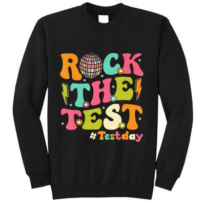 Rock The Test Testing Day Retro Motivational Sweatshirt