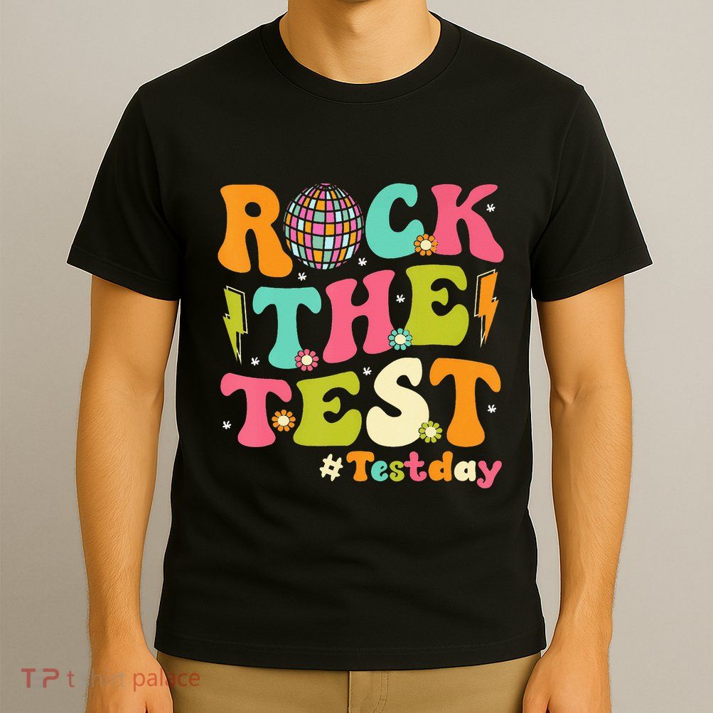 Rock The Test Testing Day Retro Motivational T-Shirt