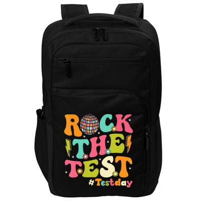 Rock The Test Testing Day Retro Motivational Impact Tech Backpack