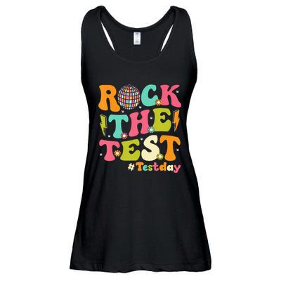 Rock The Test Testing Day Retro Motivational Ladies Essential Flowy Tank