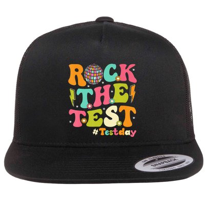 Rock The Test Testing Day Retro Motivational Flatbill Hat