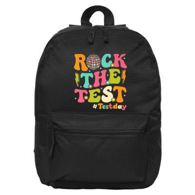 Rock The Test Testing Day Retro Motivational 16 in Basic Backpack