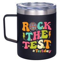 Rock The Test Testing Day Retro Motivational 12oz Stainless Steel Coffee Mug