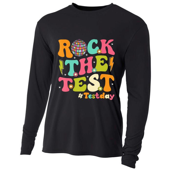 Rock The Test Testing Day Retro Motivational Cooling Performance Long Sleeve Crew