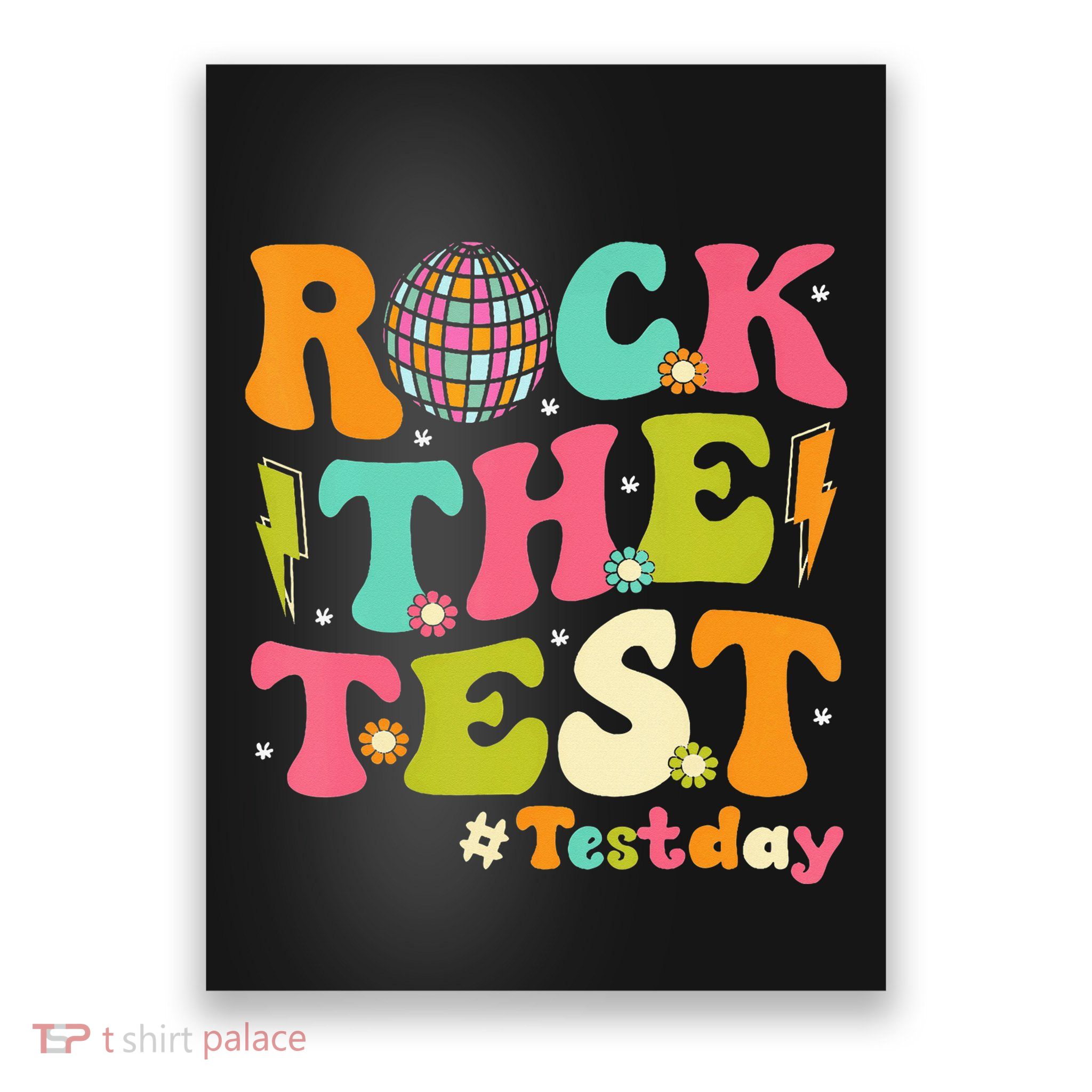 Rock The Test Testing Day Retro Motivational Poster
