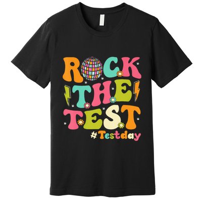 Rock The Test Testing Day Retro Motivational Premium T-Shirt