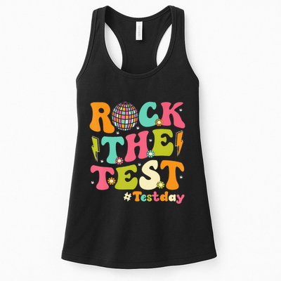Rock The Test Testing Day Retro Motivational Womens Tank Top