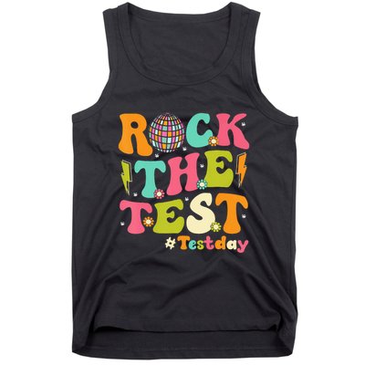 Rock The Test Testing Day Retro Motivational Tank Top