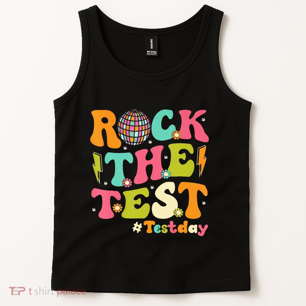 Rock The Test Testing Day Retro Motivational Tank Top