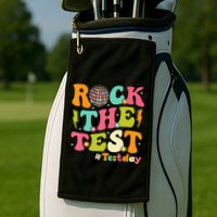 Rock The Test Testing Day Retro Motivational Golf Towel