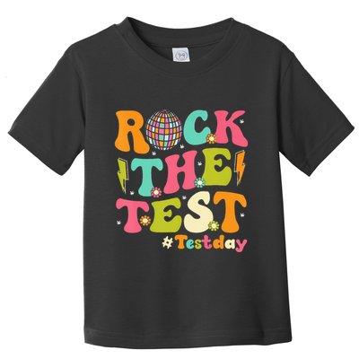 Rock The Test Testing Day Retro Motivational Toddler T-Shirt