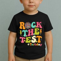 Rock The Test Testing Day Retro Motivational Toddler T-Shirt