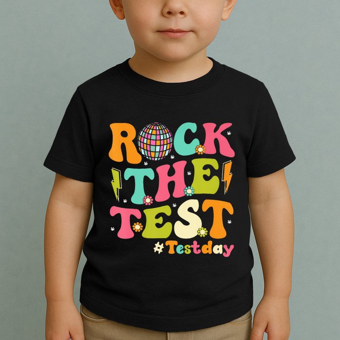 Rock The Test Testing Day Retro Motivational Toddler T-Shirt