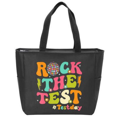Rock The Test Testing Day Retro Motivational Zip Tote Bag