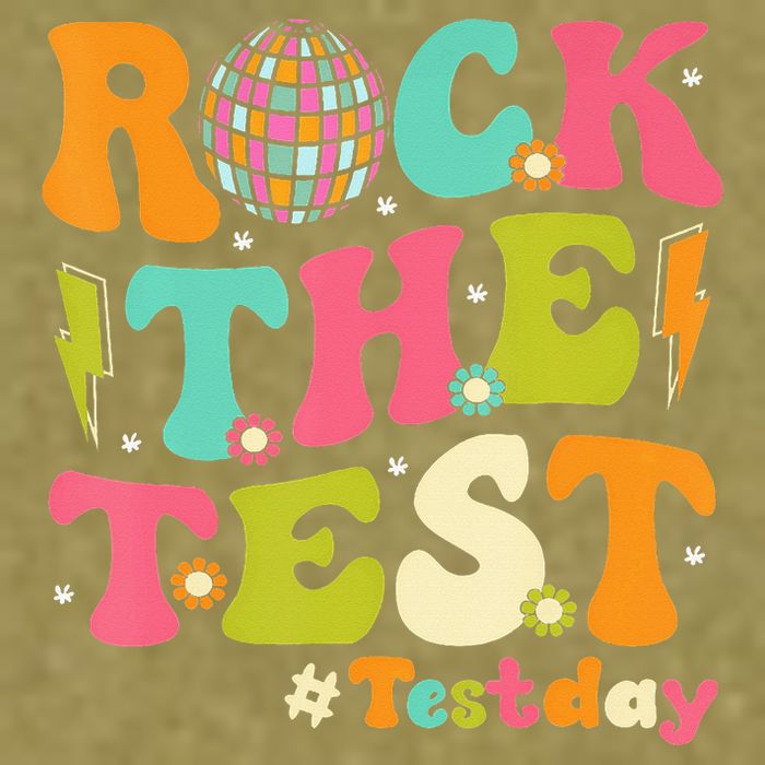 Rock The Test Testing Day Retro Motivational Garment-Dyed Women's Muscle Tee