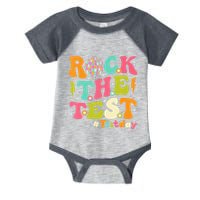 Rock The Test Testing Day Retro Motivational Infant Baby Jersey Bodysuit