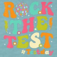 Rock The Test Testing Day Retro Motivational Sueded Cloud Jersey T-Shirt