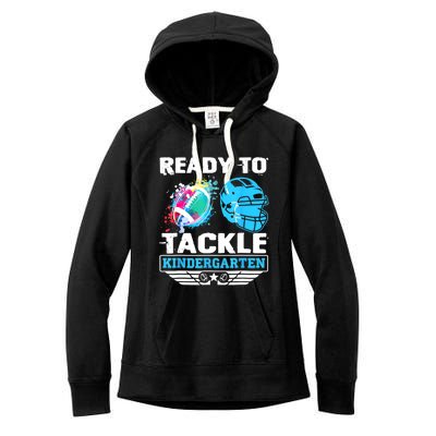 Ready To Tackle Kindergarten Football Back To School Boy Women's Fleece Hoodie