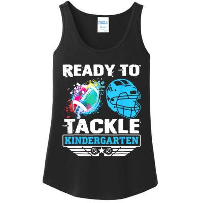 Ready To Tackle Kindergarten Football Back To School Boy Ladies Essential Tank