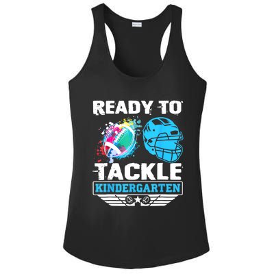 Ready To Tackle Kindergarten Football Back To School Boy Ladies PosiCharge Competitor Racerback Tank