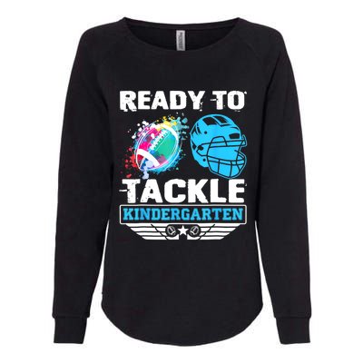 Ready To Tackle Kindergarten Football Back To School Boy Womens California Wash Sweatshirt