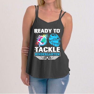 Ready To Tackle Kindergarten Football Back To School Boy Women's Strappy Tank