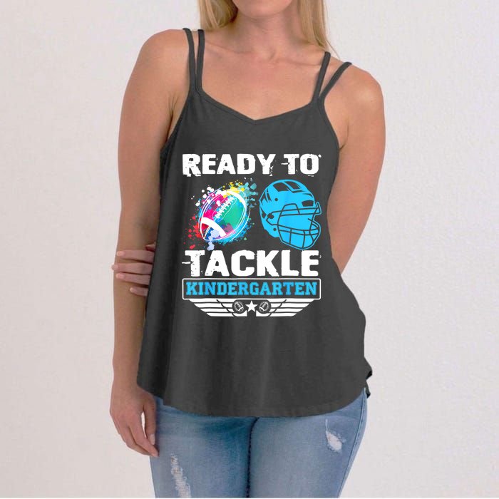 Ready To Tackle Kindergarten Football Back To School Boy Women's Strappy Tank