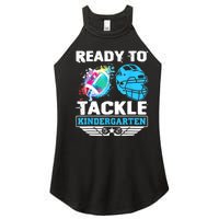 Ready To Tackle Kindergarten Football Back To School Boy Women's Perfect Tri Rocker Tank