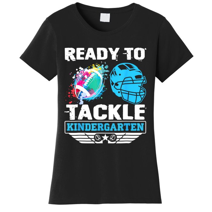 Ready To Tackle Kindergarten Football Back To School Boy Women's T-Shirt