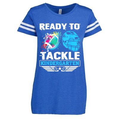 Ready To Tackle Kindergarten Football Back To School Boy Enza Ladies Jersey Football T-Shirt