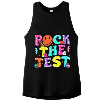 Rock The Test Day 2nd Grade Teacher Second Grade Testing Ladies PosiCharge Tri-Blend Wicking Tank