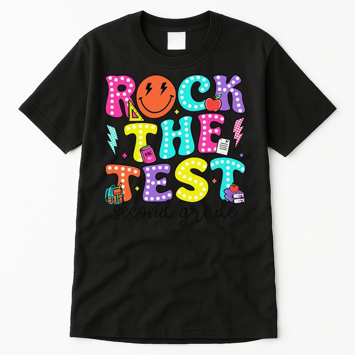 Rock The Test Day 2nd Grade Teacher Second Grade Testing Tall T-Shirt